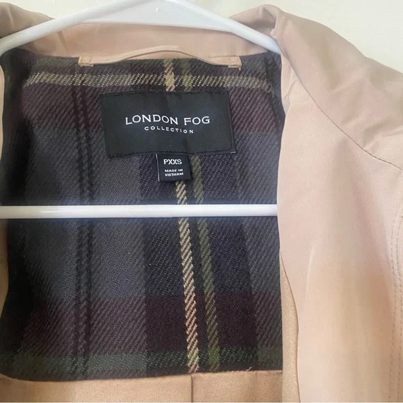 LONDON FOG COLLECTION Hooded Tan Women's Trench Coat Size PXXS - Picture 2 of 9